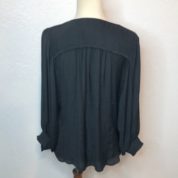 By Anthropologie Black Polyester Button Down Blouse Size S - Picture 3 of 7